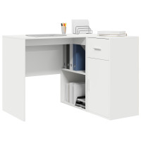 Produktbild för Hörnskrivbord med låda Vit 102 x 88 x 75 cm