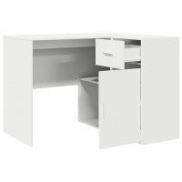 Produktbild för Hörnskrivbord med låda Vit 102 x 88 x 75 cm