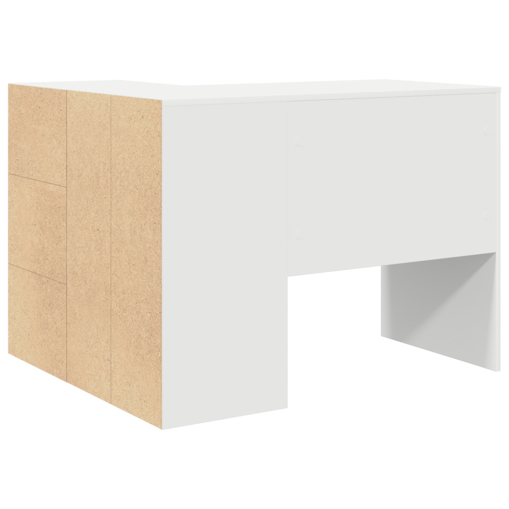 Produktbild för Hörnskrivbord med låda Vit 102 x 88 x 75 cm