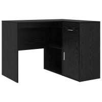 Produktbild för Hörnskrivbord med låda Svart Ek 102 x 88 x 75 cm
