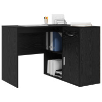 Produktbild för Hörnskrivbord med låda Svart Ek 102 x 88 x 75 cm