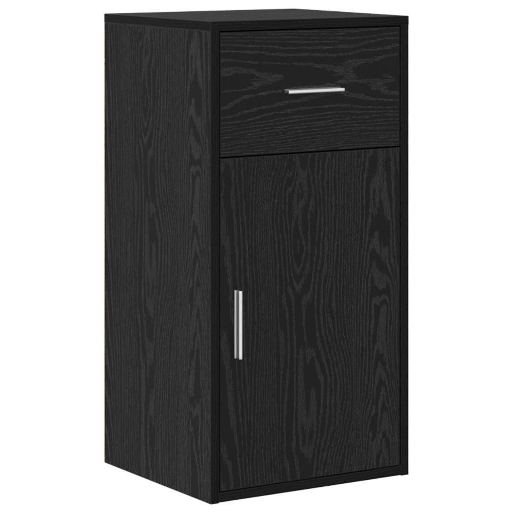 Produktbild för Hörnskrivbord med låda Svart Ek 102 x 88 x 75 cm