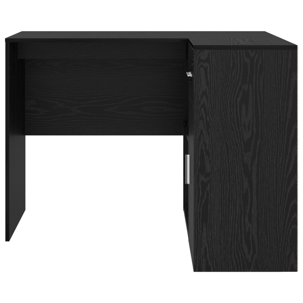 Produktbild för Hörnskrivbord med låda Svart Ek 102 x 88 x 75 cm