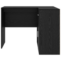 Produktbild för Hörnskrivbord med låda Svart Ek 102 x 88 x 75 cm