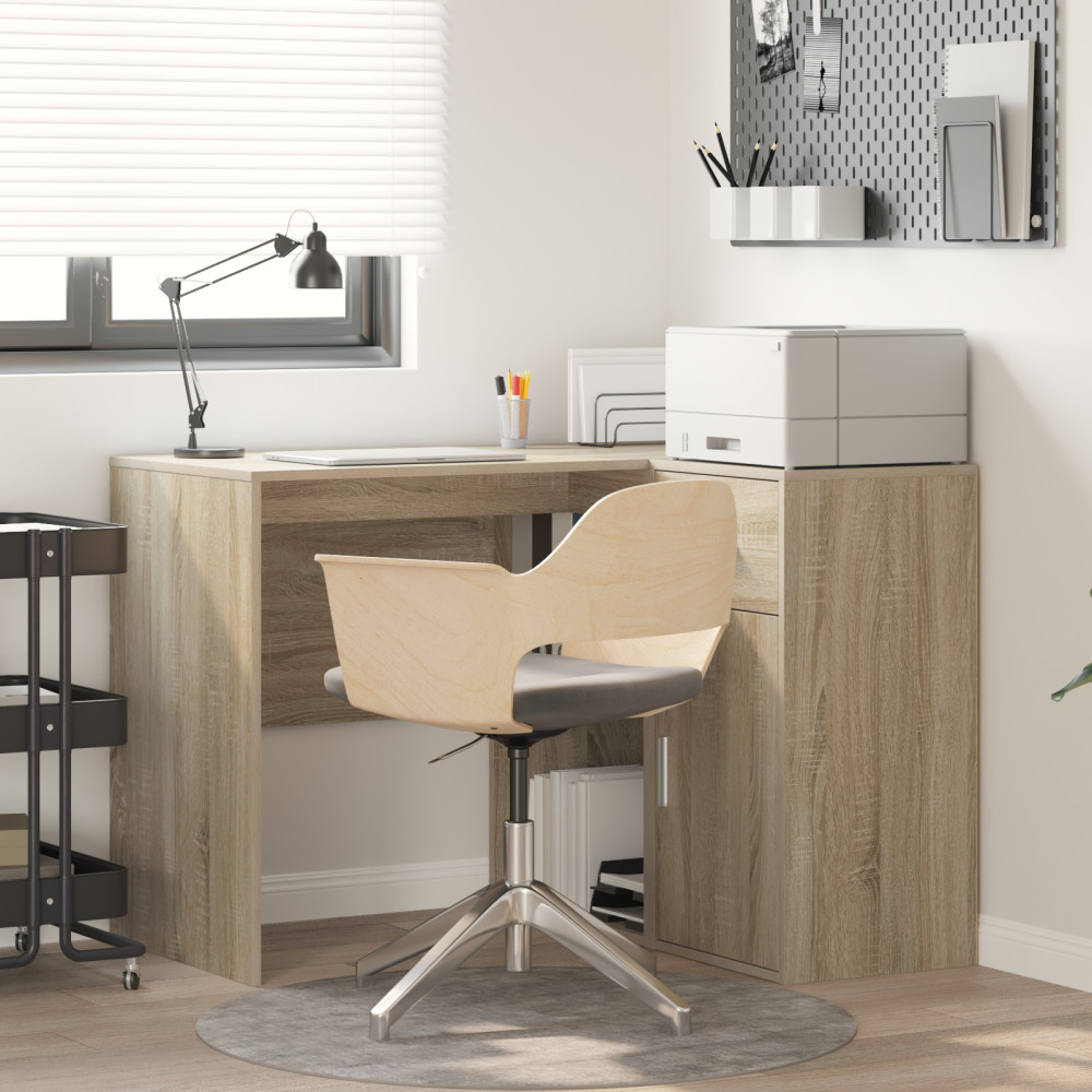 Produktbild för Hörnskrivbord med låda Sonoma-ek 102 x 88 x 75 cm