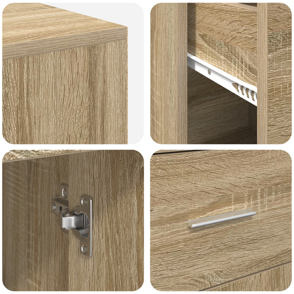 Produktbild för Hörnskrivbord med låda Sonoma-ek 102 x 88 x 75 cm