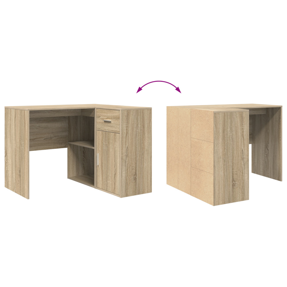 Produktbild för Hörnskrivbord med låda Sonoma-ek 102 x 88 x 75 cm