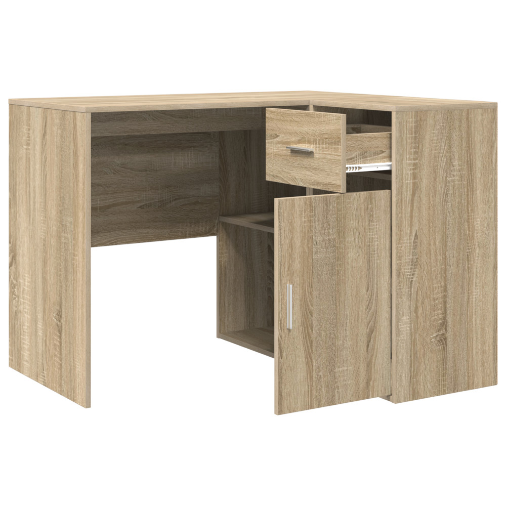 Produktbild för Hörnskrivbord med låda Sonoma-ek 102 x 88 x 75 cm