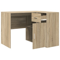 Produktbild för Hörnskrivbord med låda Sonoma-ek 102 x 88 x 75 cm