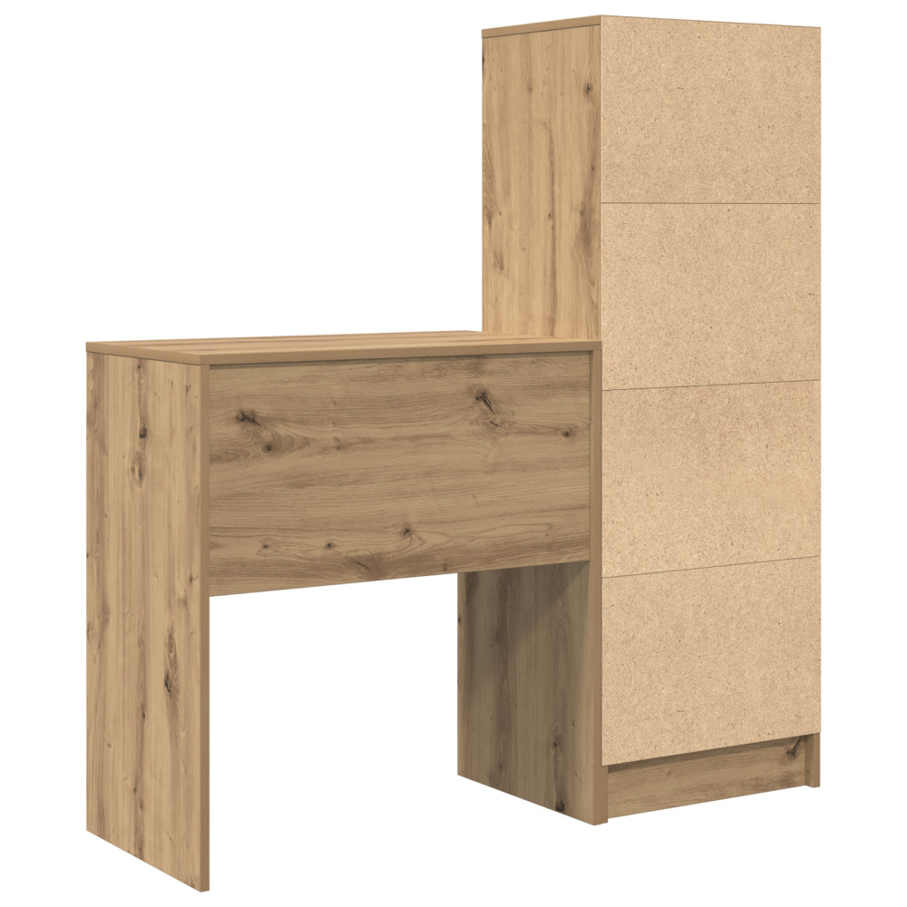 Produktbild för Skrivbord med låda med hylla med lagring 2 pcs Artisan Ek
