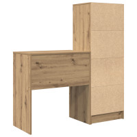 Produktbild för Skrivbord med låda med hylla med lagring 2 pcs Artisan Ek