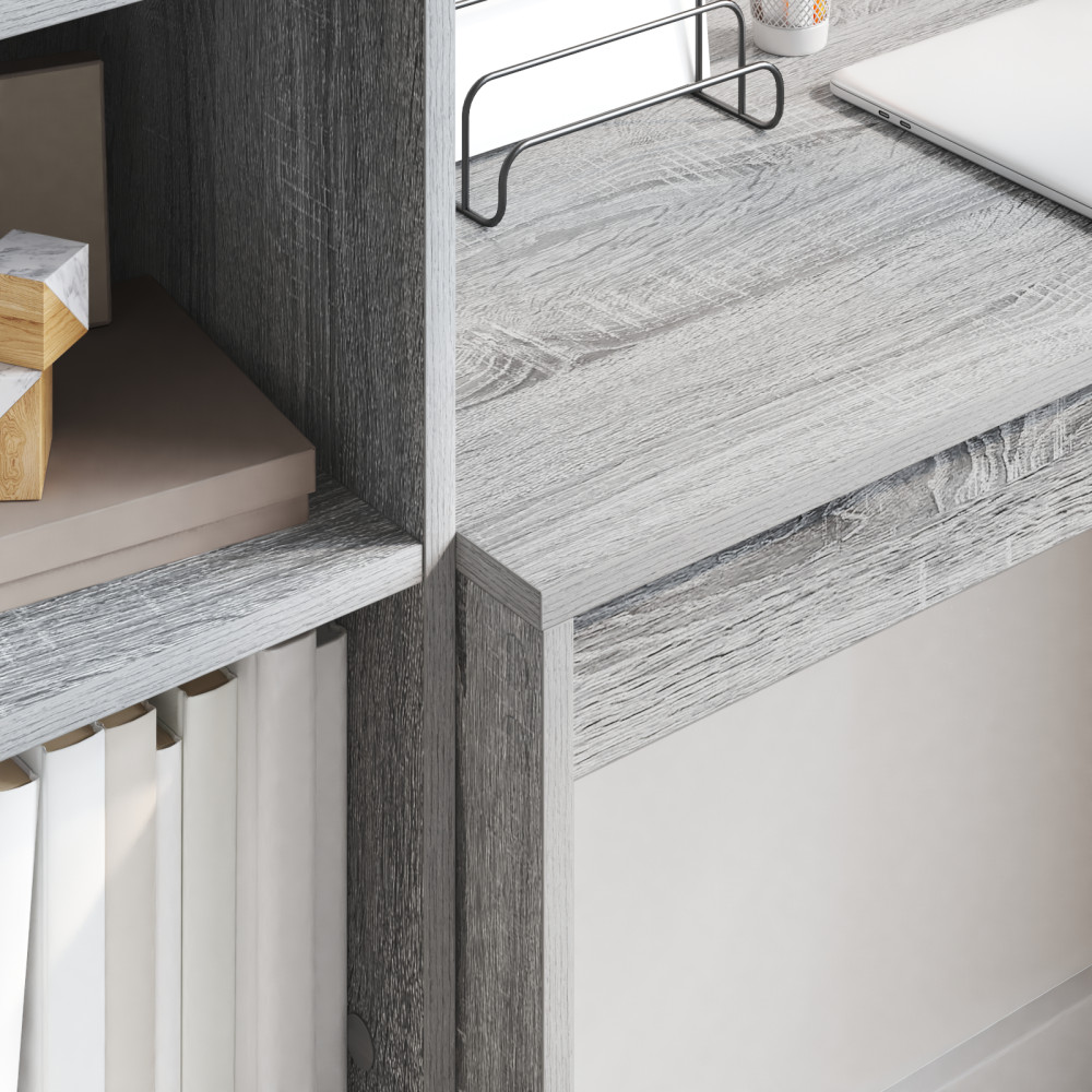 Produktbild för Skrivbord med låda med hylla med lagring 2 pcs Grå Sonoma