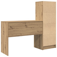 Produktbild för Skrivbord med låda med hylla med lagring 2 pcs Artisan Ek