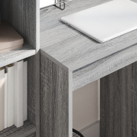 Produktbild för Skrivbord med låda med hylla med lagring 2 pcs Grå Sonoma