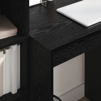 Produktbild för Skrivbord med låda med hylla med lagring 2 pcs Svart Ek