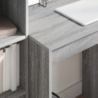 Produktbild för Skrivbord med låda med hylla med lagring 2 pcs Grå Sonoma