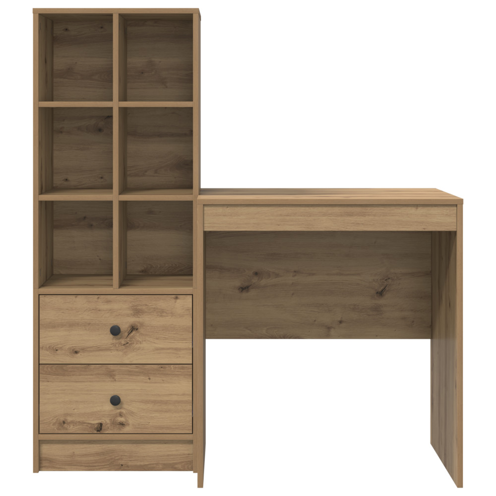 Produktbild för Skrivbord med låda med hylla med lagring 2 pcs Artisan Ek