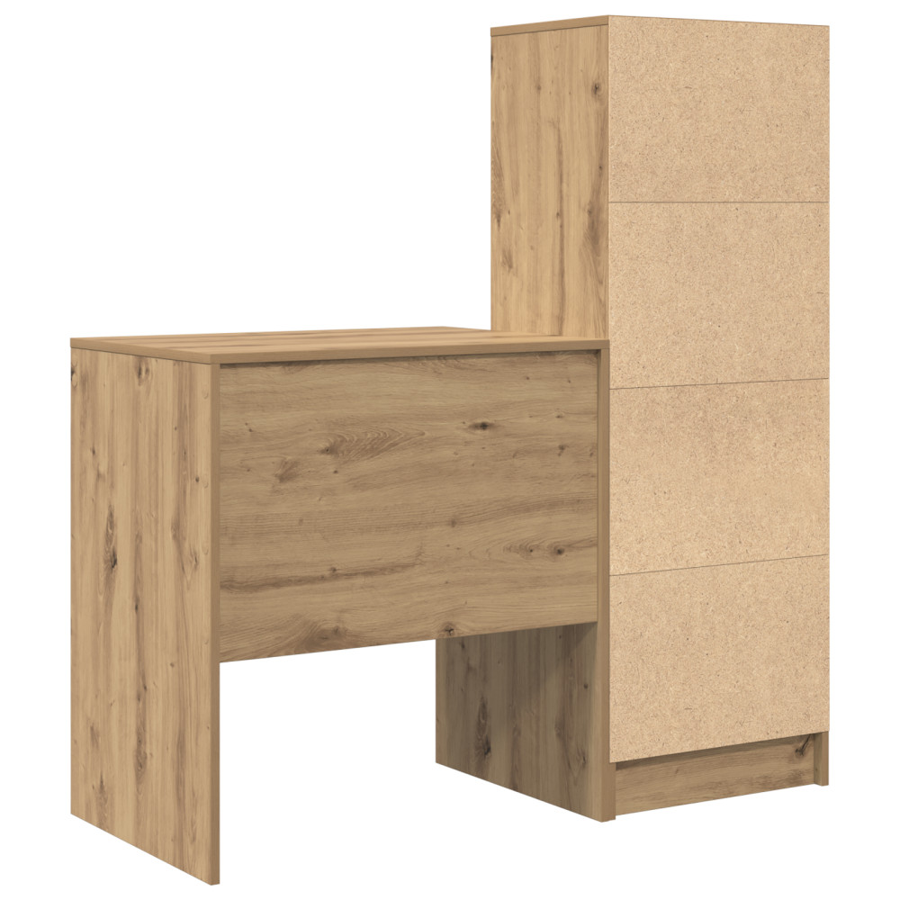 Produktbild för Skrivbord med låda med hylla med lagring 2 pcs Artisan Ek