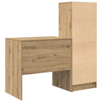 Produktbild för Skrivbord med låda med hylla med lagring 2 pcs Artisan Ek