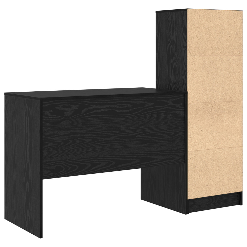 Produktbild för Skrivbord med låda 2 pcs Svart Ek