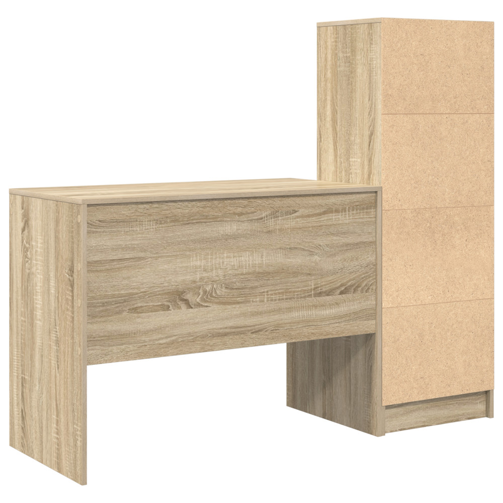 Produktbild för Skrivbord med låda 2 pcs Sonoma-ek