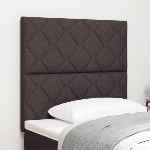 vidaXL Huvudgavel Mörkbrun 100 cm tyg