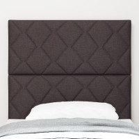 Produktbild för Huvudgavel Mörkbrun 100 cm tyg
