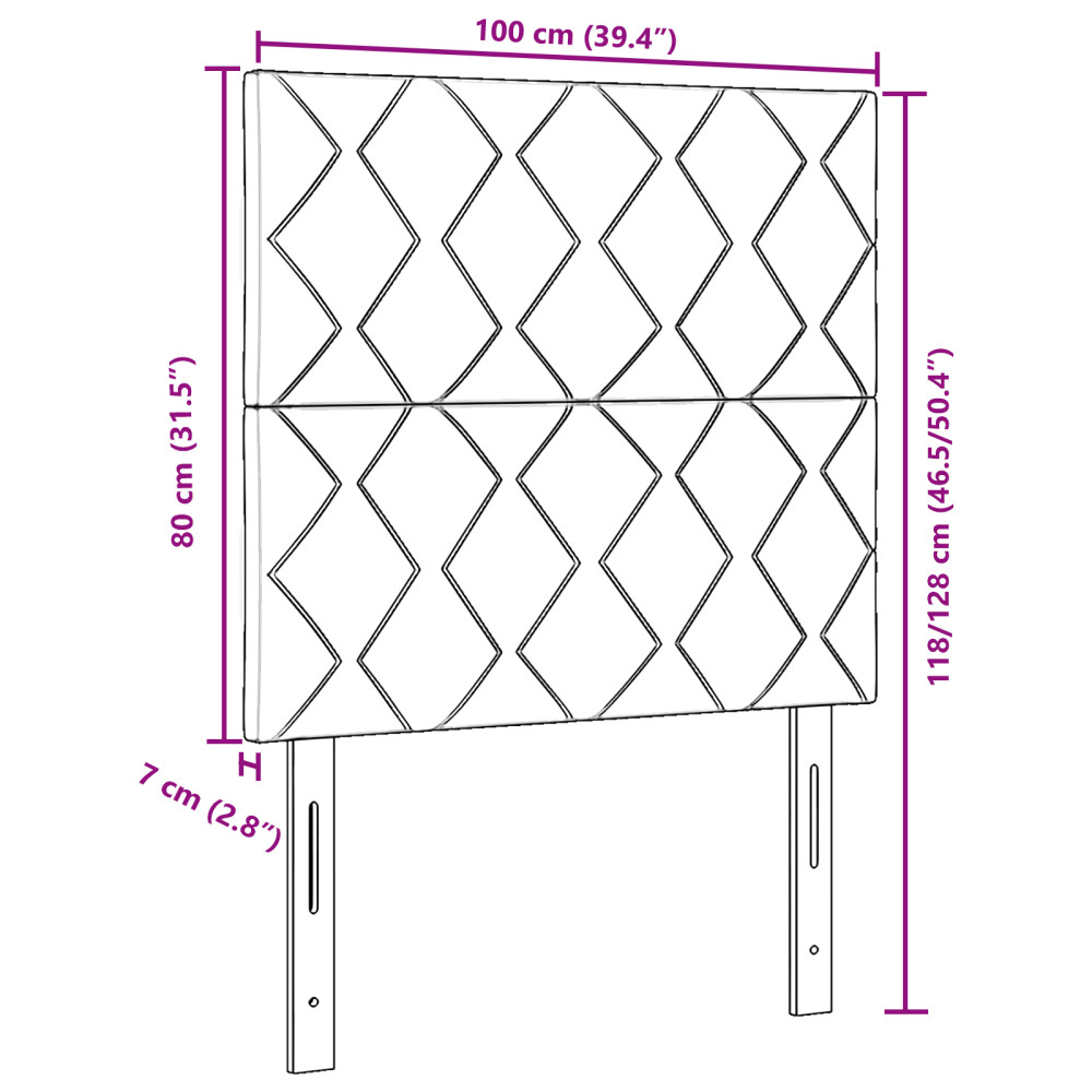 Produktbild för Huvudgavel Mörkbrun 100 cm tyg