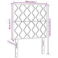Produktbild för Huvudgavel Mörkbrun 100 cm tyg