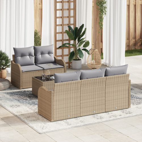 vidaXL Trädgårdsoffset Beige konstrotting