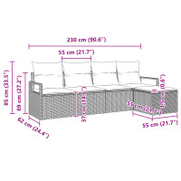 Produktbild för Soffset 5 pcs Svart konstrotting