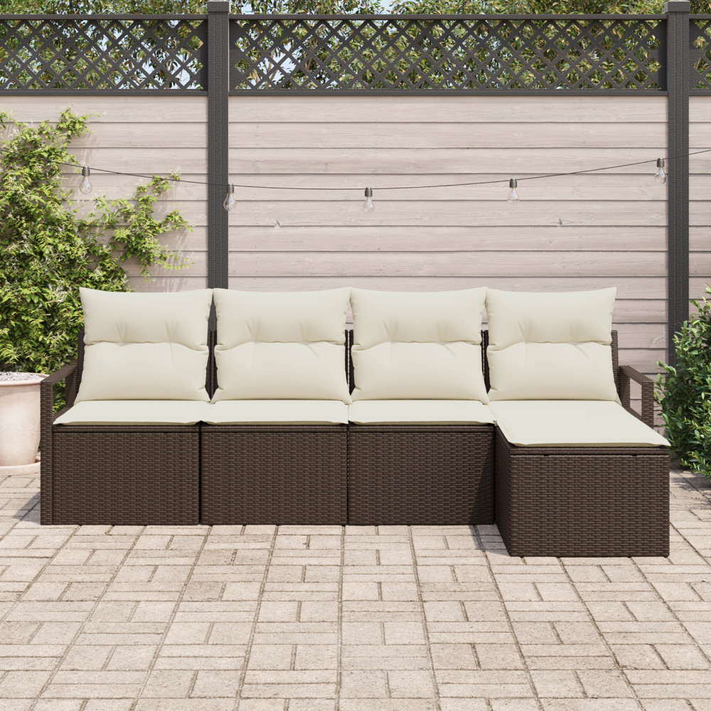 Produktbild för Soffset 5 pcs Brun konstrotting
