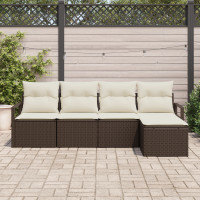 Produktbild för Soffset 5 pcs Brun konstrotting