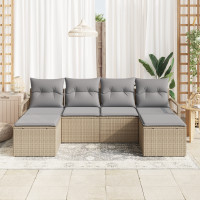 Produktbild för Soffset 6 pcs Beige konstrotting