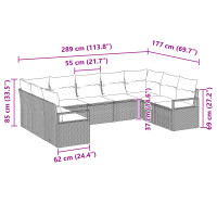 Produktbild för Soffset med kudde 9 pcs Beige konstrotting