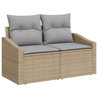 Produktbild för Soffset med kudde 4 pcs Beige konstrotting