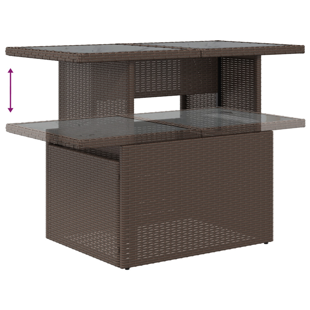 Produktbild för Utomhussoffgrupp med kudde 6 pcs Brun Poly rattan
