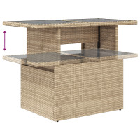 Produktbild för Trädgårdsoffset med kudde 6 pcs beige och ljusgrå konstrotting