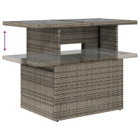 Produktbild för Trädgårdsoffset med kudde 7 pcs Grå Poly rattan
