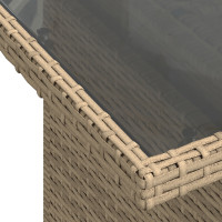 Produktbild för Trädgårdsoffset med kudde 7 pcs Beige Poly rattan