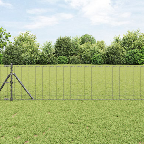 vidaXL Utomhus Euro Zaorlarsgränd 50 x 0,4 m PVC-belagda stål Grå Mesh
