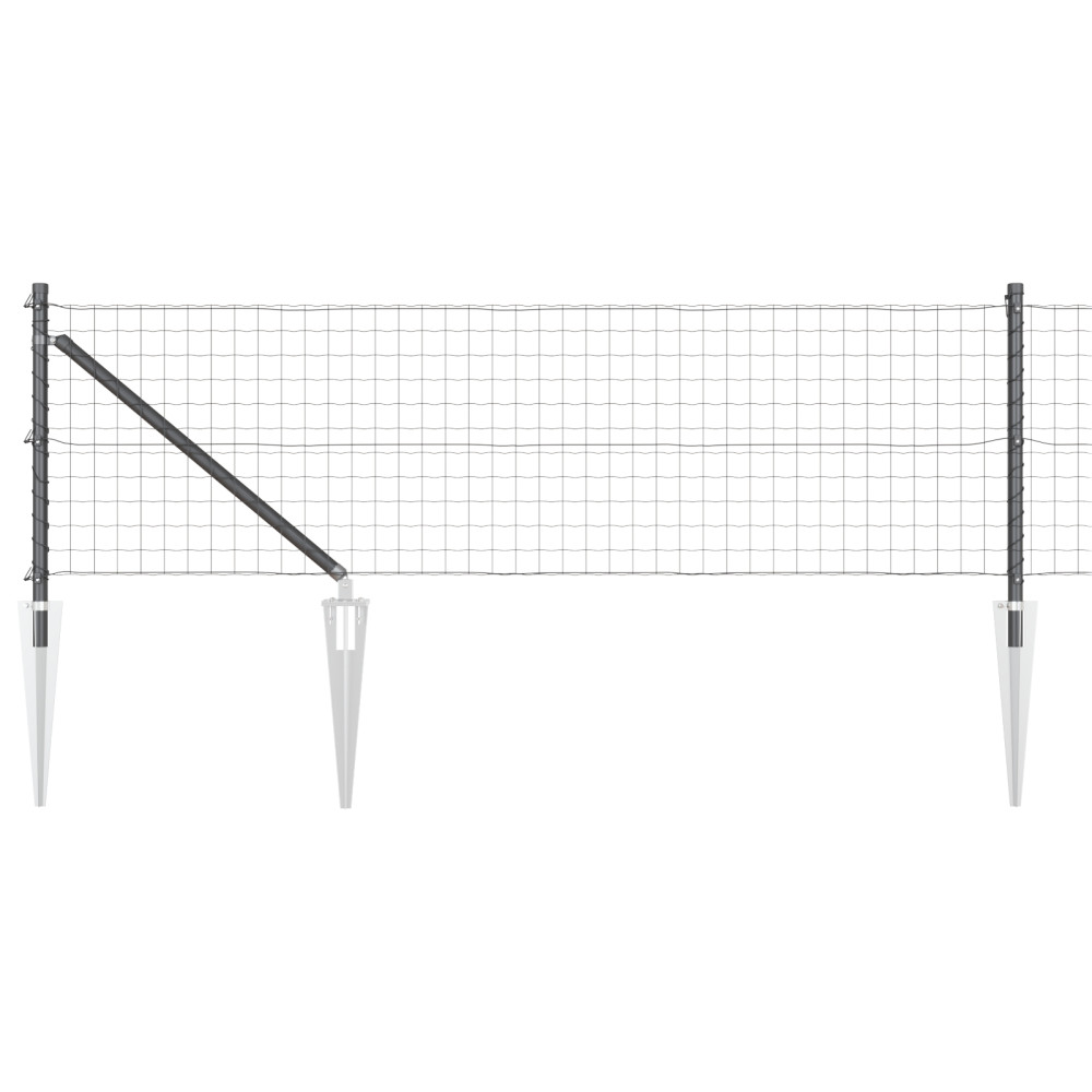 Produktbild för Utomhus Euro Stängsel med Spikar 50 x 0,6 m PVC-belagda stål