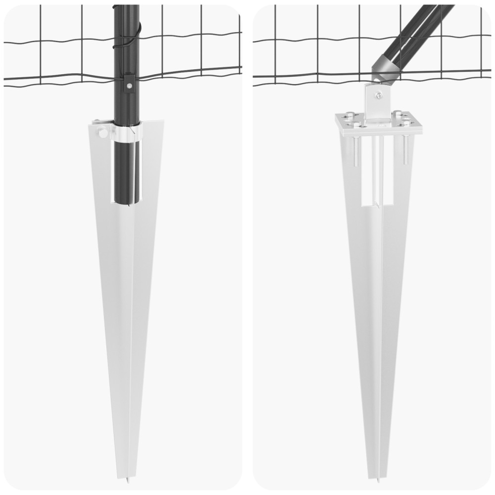 Produktbild för Utomhus Euro Stängsel med Spikar 50 x 0,6 m PVC-belagda stål