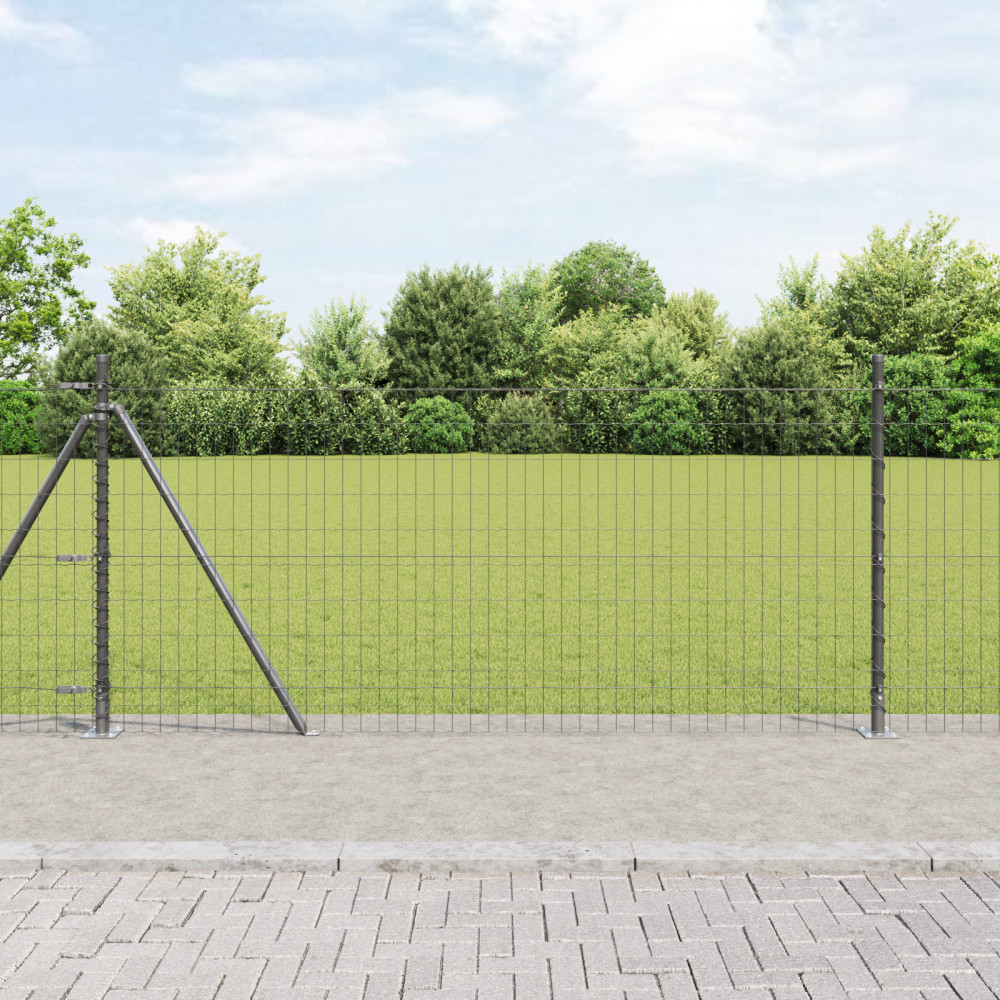 Produktbild för Svetsat Stålstaket med Betongbas 10 x 1 m (B x H)