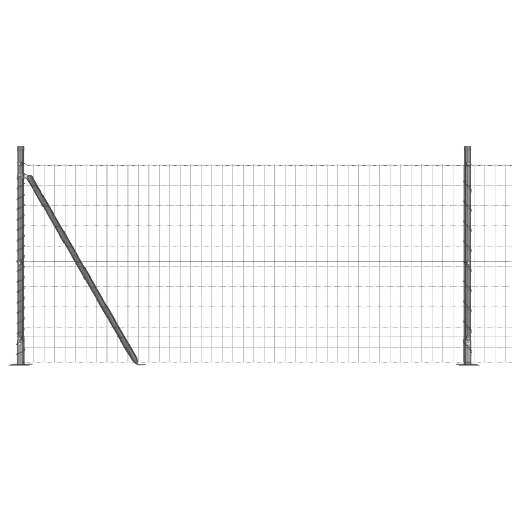 Produktbild för Svetsat Stålstaket med Betongbas 10 x 1 m (B x H)