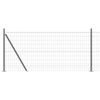 Produktbild för Svetsat Stålstaket med Betongbas 10 x 1 m (B x H)