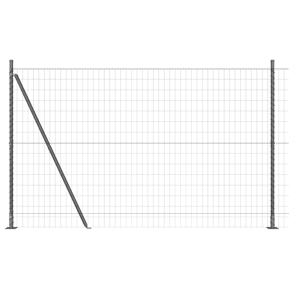 Produktbild för Svetsat Stålstaket med Betongbas 10 x 1,6 m (B x H)