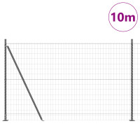 Produktbild för Svetsat Stålstaket med Betongbas 10 x 1,6 m (B x H)