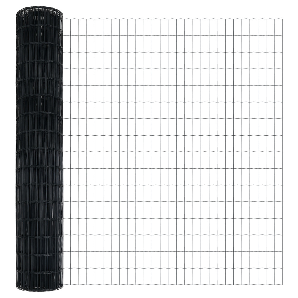 Produktbild för Svetsat Stålstaket med Betongbas 10 x 1,6 m (B x H)