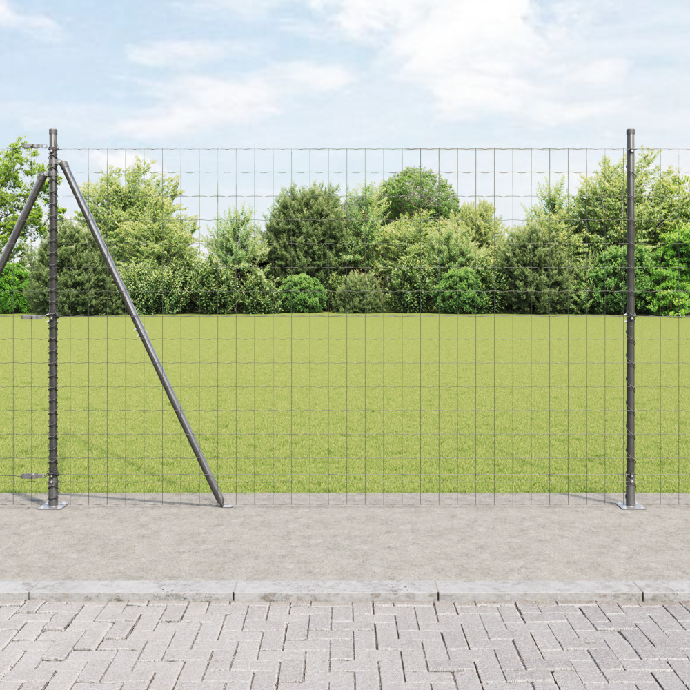 Produktbild för Utomhus Euro Staket med Betongbas 10 x 1,5 m PVC-belagda stål